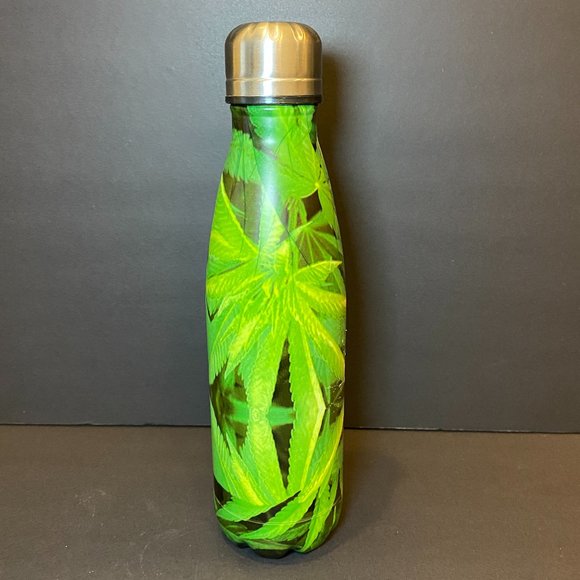 Stainless Steel Water Bottle Cannabis Themed from West Forty Nine - Picture 1 of 4